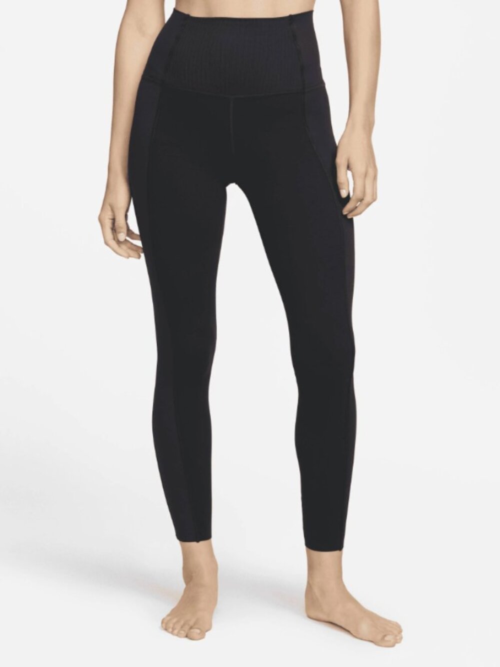 NIKE Yoga Luxe High-Waisted 7/8 Matte Shine Leggings Black S NWOT